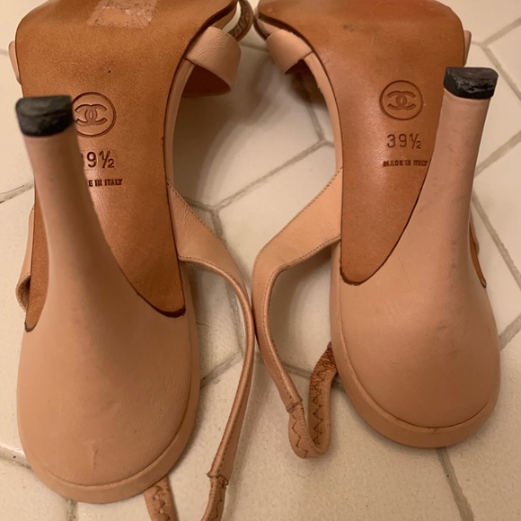 Chanel Open-Toe Slingback Heels (Peach color) - Picture 5 of 6